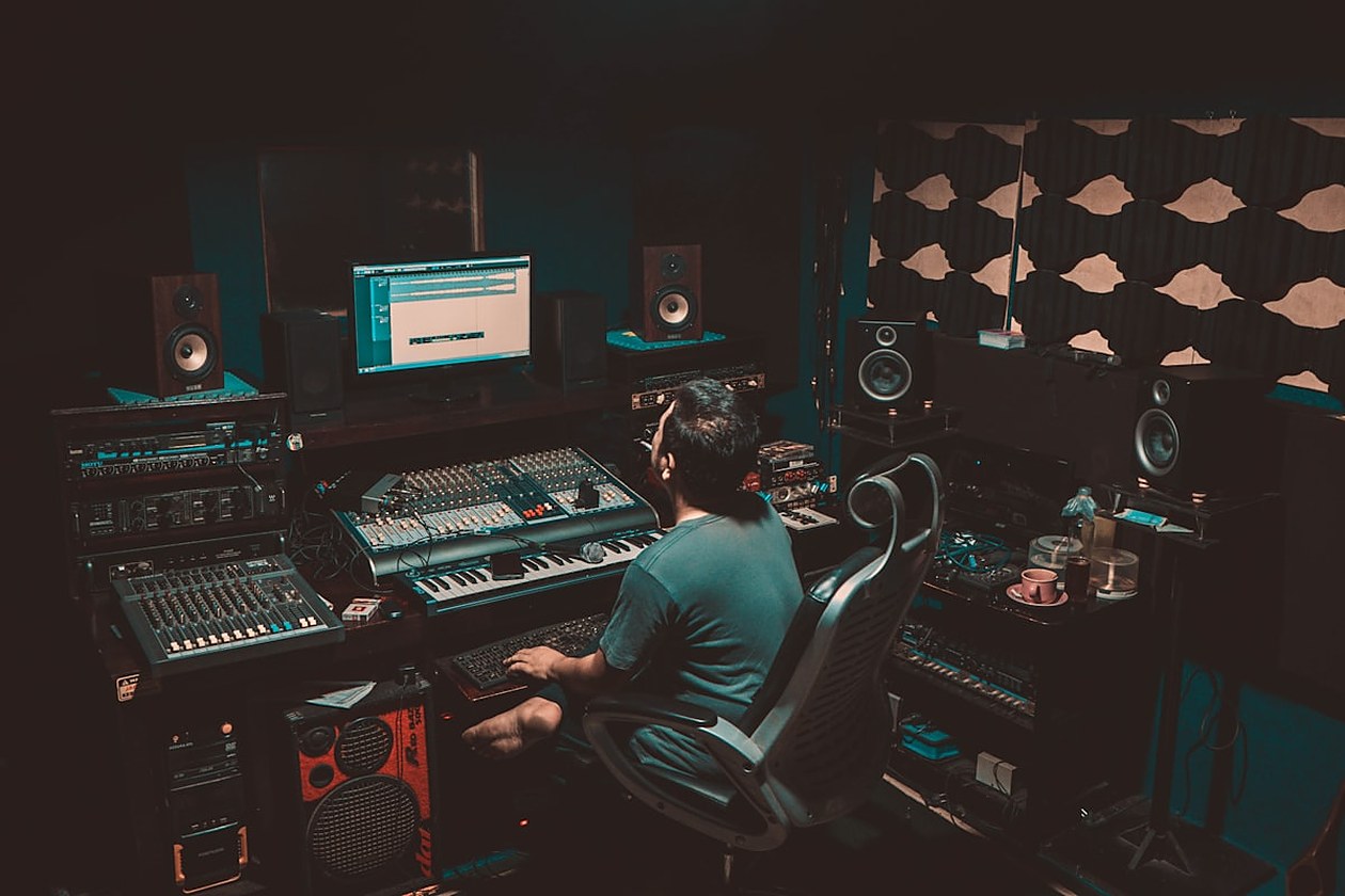 Series dubbing session in progress at the recording studio